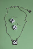 Dice Necklace with Coordinating Earrings (2 Color Choices)