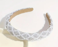 Rhinestone & Pearls Lattice Headband (2 Color Choices)