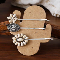 Western Style 3 Piece Set Hair Clips (2 Color Choices)