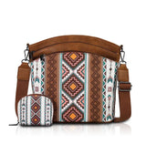 Aztec Crossbody/Shoulder Purse with Bonus Pouch (4 Color Choices)