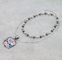 "Wild Wild West" Layered Necklace with Matching Earrings