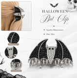 HALLOWEEN - Rhinestone Bat Silver-Tone Hair Claw