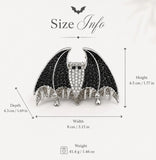 HALLOWEEN - Rhinestone Bat Silver-Tone Hair Claw