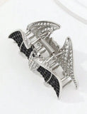 HALLOWEEN - Rhinestone Bat Silver-Tone Hair Claw
