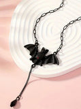 Halloween - Bat Necklace & Earrings Set