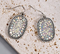 Bohemian Drop Earrings Inlaid Synthetic Gems Statement Hook Earrings