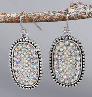 Bohemian Drop Earrings Inlaid Synthetic Gems Statement Hook Earrings