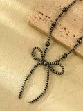 Western Beaded Bow Knot Necklace with Matching Earrings