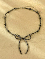 Western Beaded Bow Knot Necklace with Matching Earrings