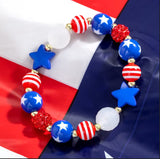 Patriotic Beaded Necklace & Bracelet Set