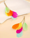 Colorful Feather Dangle Earrings (2 Colors Available)