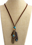 Boho - Feathers & Leather Necklace (2 Choices)