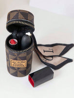 Lipstick/Chapstick Triangular Print Bag Keychain (3 Color Choices)