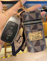 Lipstick/Chapstick Triangular Print Bag Keychain (3 Color Choices)