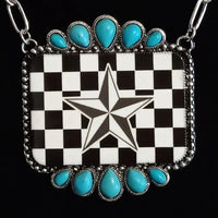 Checkerboard / Western Star Statement Necklace