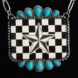 Checkerboard / Western Star Statement Necklace
