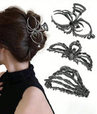 HALLOWEEN - 3pcs Skeleton Metal Large Hair Claws (2 Color Choices)