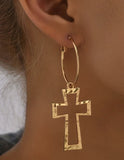 Cross Charms Necklace with Matching Earrings