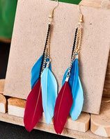 Colorful Feather Dangle Earrings (2 Colors Available)