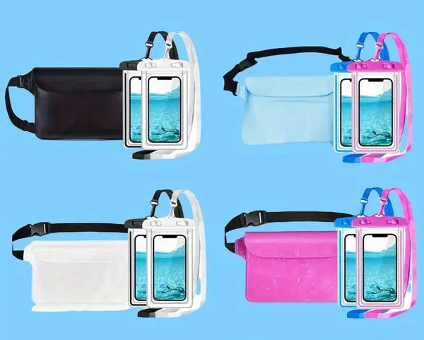 Waterproof Fanny Pack/Phone Pouches Set or Waterproof Phone Pouch with Lanyard