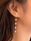 Delicate Pearl Chain Earrings (Gold or Silver)