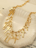 Cross Charms Necklace with Matching Earrings