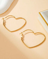 Heart Shaped Hoop Earrings (Available in Goldtone or Silvertone)