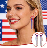 Patriotic Rhinestone Tassel Earrings (3 Choices)