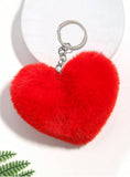 Cute Heart-Shaped Fluffy Crossbody Bag with Bonus Earrings & Keychain (3 Color Choices)