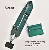 Crossbody Phone Strap with Zippered Pouch/Wallet (Variety of Color Choices)