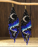 Bohemian Stylish Moon & Stars Beaded Tassel Earrings