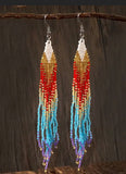 Boho-Chic Colorful Beaded Long Tassel Earrings