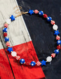 Patriotic Beaded Necklace & Bracelet Set