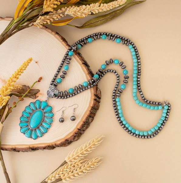 Large, Long Squash Blossom Necklace