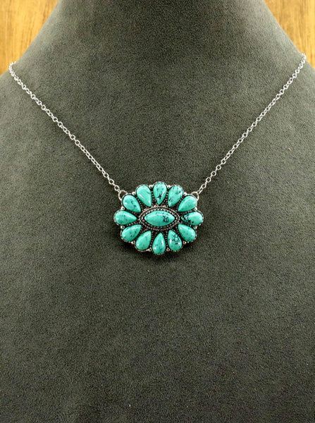 Western - Squash Blossom Necklace, Earrings, & Bracelet (3 Color Available)