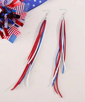Patriotic Long Tassel Earrings