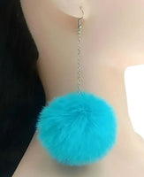 LARGE Pom Pom Earrings (5 Color Choices)