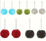 LARGE Pom Pom Earrings (5 Color Choices)