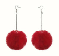 LARGE Pom Pom Earrings (5 Color Choices)