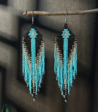 Boho-Chic Beaded Long Tassel Earrings (3 Color Choices)