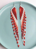 Gradient Bohemian Long Beaded Tassel Earrings (6 Color Choices)