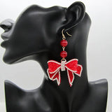 Elegant Rhinestone Bows Dangle Earrings (3 Color Choices)