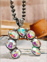 Western Oversized AB Squash Blossom Beaded Necklace