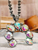 Western Oversized AB Squash Blossom Beaded Necklace