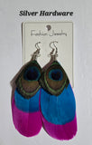 Boho Chic Colorful Feather Earrings