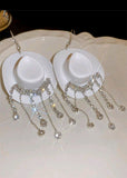 Western Cowboy Rhinestone Fringe Earrings (5 Colors Available)