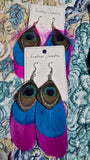 Boho Chic Colorful Feather Earrings