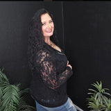 Rebel Raven - Black Sheer Lace Zip Up Jacket (Size 4XL Only)