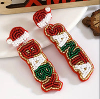 CHRISTMAS - Santa Baby or Jingle Bells Seed Bead Earrings