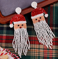 CHRISTMAS Beaded Santa Claus Earrings